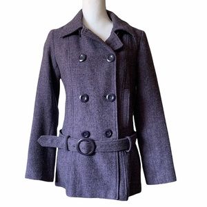 dELiA*s 90's Purple Wool Pea Coat with Belt